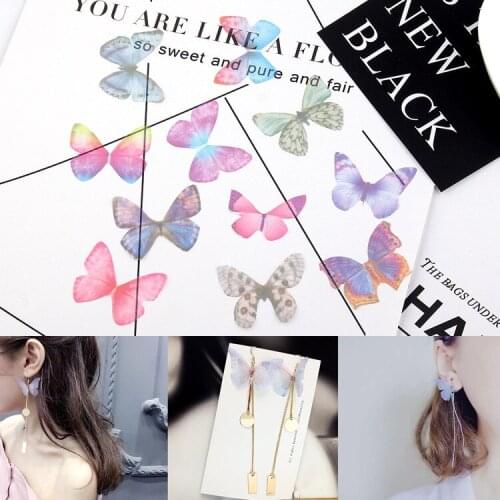 Butterfly Patterns Mixed Colors Eardrop Pendant Charms Components Jewelry Accessories Diy Handmade Material 6pcs
