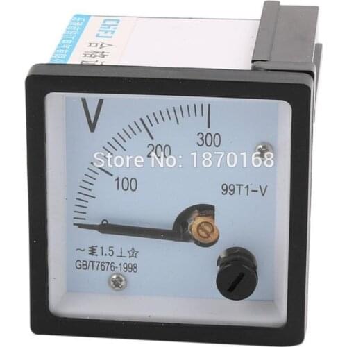 99T1 AC 150V 250V 300V 450V 500V 10KV/100V 12KV(10KV/100V) Fine Tuning Dial Panel Analog Voltage Meter Voltmeter White Black48MM