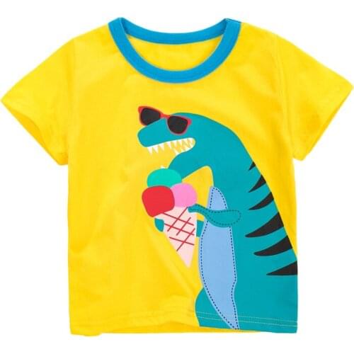 Bambino 2021 New Tees of Children 2-7 Years Pure Cotton T shirt for Kids Boys Yellow Tops Clothing Baby Clothes Child Costume