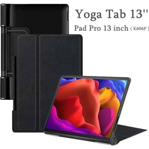 For Lenovo Yoga Pad Pro 13 inch Case YT-K606F Folding Stand Pu Leather Cover for Lenovo Yoga Tab 3 Case