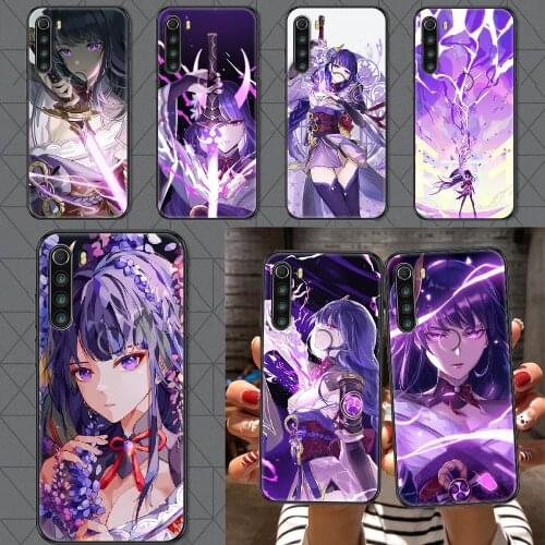 Genshin Impact RAIDENSHOGUN Phone case For Xiaomi Redmi Note 7 7A 8 8T 9 9A 9S 10 K30 Pro Ultra black painting hoesjes trend