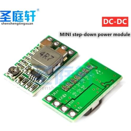DC-DC Step-Down Power Supply Module, 3A Adjustable Buck Converter, 2020V, 1.8V, 2.5V, 5V, 9V, 12V, Ultra Small Size, 3.3