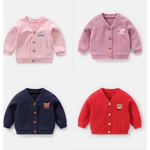 Kids Jackets Spring Autumn New Infant Sweater Childrens Knit Sweater Cardigan Baby Boy Girl Treasure Coat Long-sleeved Sweater