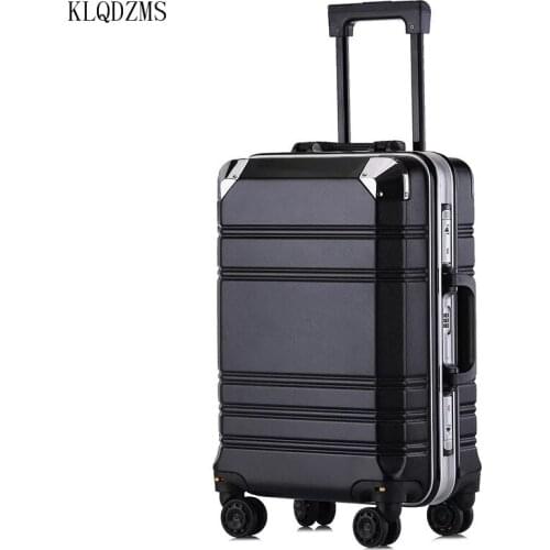 KLQDZMS 20"24inch Aluminum Frame Travel Trolley Luggage Spinner Carry On Cabin Hardside Rolling Luggage On Wheels
