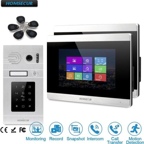 HOMSECUR 7" Wired Hands-free Video Door Entry Phone Call System Door Intercom Motion Detection BC071-S+BM715-S