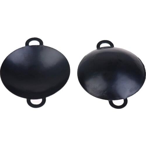 Simulation Metal Frying Pans Cooking Pot Cookware Kitchen Toys Accessories 1/12 Scale Black Dollhouse Miniature