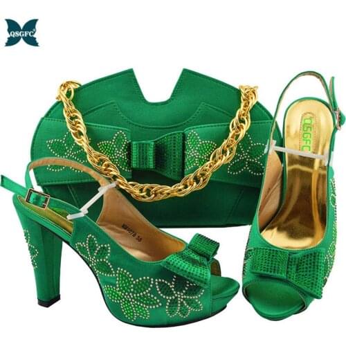 New Italian Designer Shoes and Bags Matching Set African Women Shoes Bags Set High Heel Women Party Pumps Shoes and Bag Set