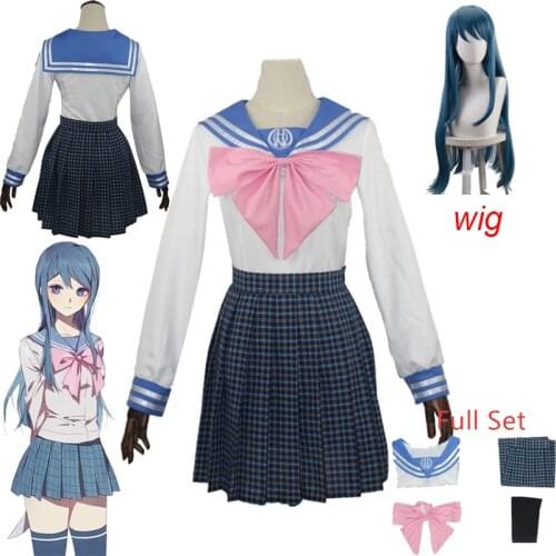 Danganronpa Maizono Sayaka Cosplay Costume Dangan Ronpa School Girl Uniform Women Skirt Set Halloween Party Carnival Dress