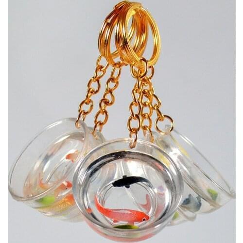 Creative Lucky Koi Keychain Funny Fish Tank Goldfish Bag Pendant Fashion Ornaments for Friends Tourist Memorial Jewelry Gifts
