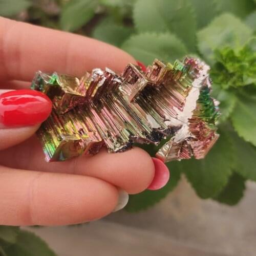 50g Rainbow Bismuth Ore Crystal Metal Mineral Specimen Colorful cluster Home decor