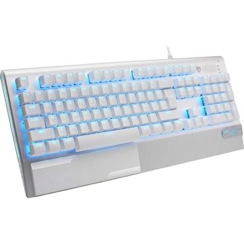 Mechanical Gaming Keyboard X1000 Metal Panel USB Wired Computer Keyboard with Wrist Rest, LED Backlit Keyboard Blue Switch