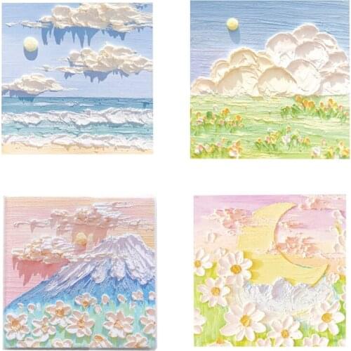 Mini Oil Painting Notepad Cute Small Square Series Note Book School Supplies Kid Gift Portable Memo Stationery Student