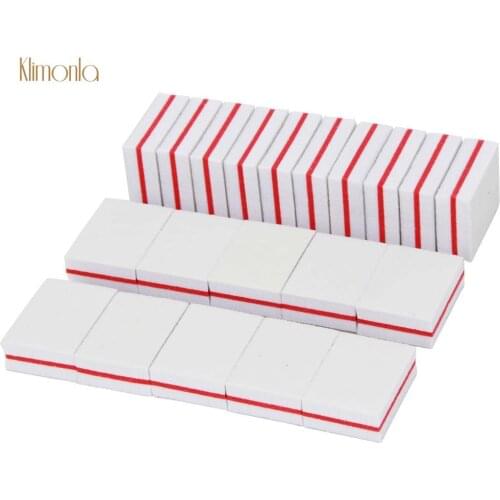 20Pcs Mini Nail Sanding Blocks 100/180 Grit Nail File Manicure DIY Nail Art Buffing Tools Sandpaper Sponge White Buffer Files