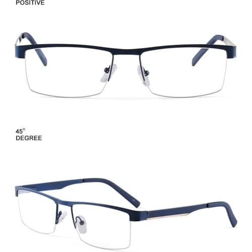 Belight Optical Mens Classsical Business Metal Alloy Hafl Rimless Frame Prescription Eyeglasses Optical Frame Eyewear 21014
