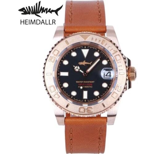 Heimdallr Sharkey Bronze Mens Watch Automatic 3C Luminous Dial Sapphire Crystal Mechanical Watches Men 62mas Diver Watch 300M