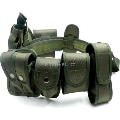 Army Green Tactical Belt Set Multifunctional Security Belts Training Guard Utility Heavy Duty Combat Belt Set 10pcs/sets