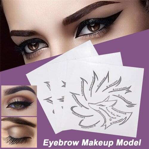 Non-woven Eye Makeup Stencils Eyeliner Template Shaping Tool Eyebrows Eye Shadow Makeup Template Tool Stickers Card Lazy Useful
