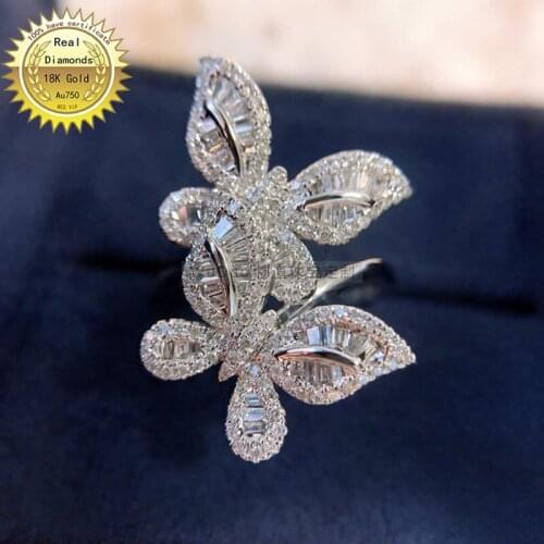 18k white gold 0.75ct Natural Real Diamond Ring Engagement&Wedding Jewellery have certificate