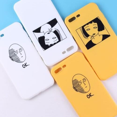 ANIME One Punch Man Girl TPU Silicone Frosted Matte Case for iPhone 11 12Pro 6 6S 8 Plus X Soft Cover iPhone 7 7Plus XS Max