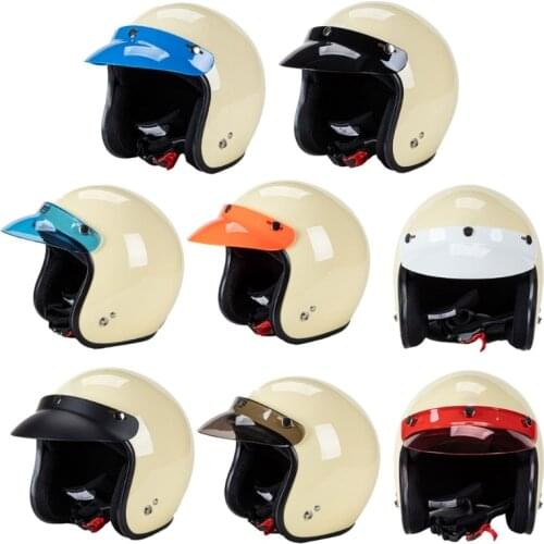 3/4 Open Face Helmet Visor Sun Shade Protector for 3-snap Retro Motorcycle Helmet Accessories
