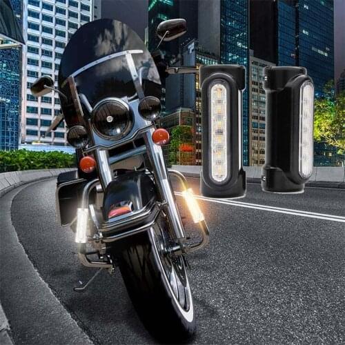 Led Motorcycle DRL Daytime Running Light Turn Signals Warning Lamp Touring Highway Crash Bar Light Moto Scooter Bulb