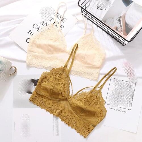 Only a bra,French bralette ultrathin comfortable sleepwear women sexy underwear floral lace lingerie hollow out cotton cup bras