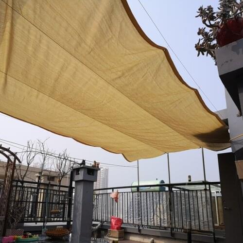Thicken Beige Anti-UV HDPE Shading Net New Windproof Balcony Terrace Garden Sunshade Awnings Swimming Pool Pond Landscape Canopy