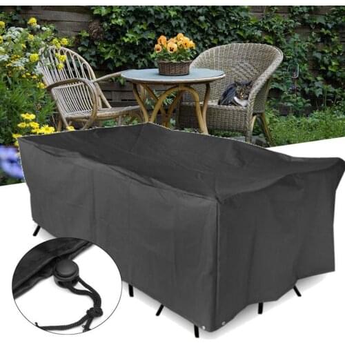 Waterproof Cover Outdoor Furniture Cover Black Table Layout Of The Garden Patio Chair Rectangular Dust Protective Shelter