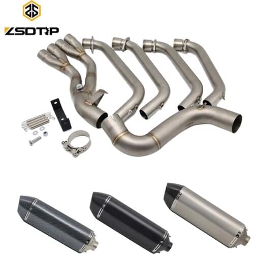 ZSDTRP Motorcycle Exhaust Full System Pipe for Honda CBR650F CBR650 CB650F 2014-2018 with Carbon Fiber Muffler