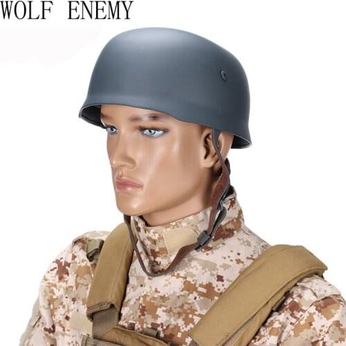 WWII German Fallschirmjager M38 Steel Helmet With Leather Liner Grey Paratrooper Helmet World War 2 German M38 Helmet