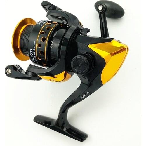 YUMOSHI AD2000 spinning fishing reel metal spool fish wheel weight 262g Gear Ratio 5.5:1 BB 8+1 black gold reel left /right hand