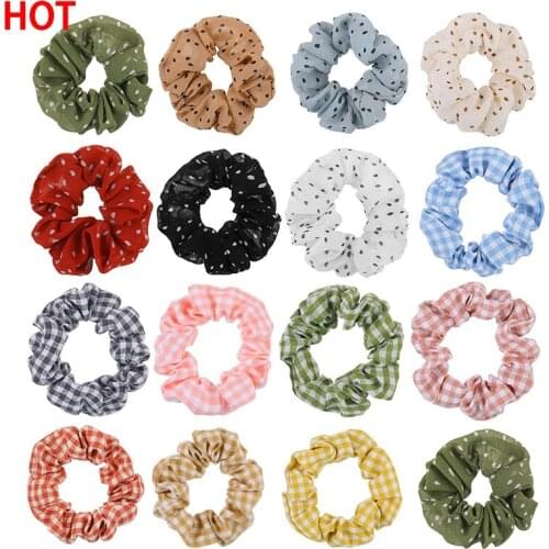 FAMSHIN Girls Pink Large intestine Hair Ring For Women Floral Elastic Hair bands Korean Gum Hair Tie Daisy Ponytail Hold Hair