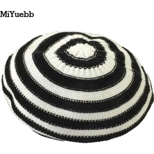 New adult girls women striped berets knit wild casual painter hat students small fresh buds tide women autumn and winter 2MZ8