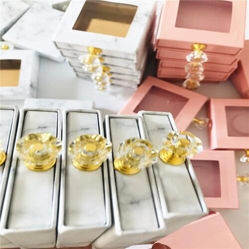 1pcs wholesale marble lash box pink packaging box fake 3d mink lashes boxes faux cils strip diamond magnetic case empty