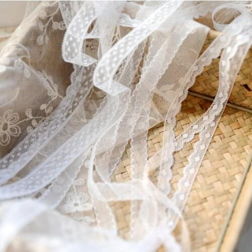 10 Meters White Lace Trim Wedding Dress Ribbon Embroidered Applique DIY Clothing accessories Sewing Gift Packing Materials