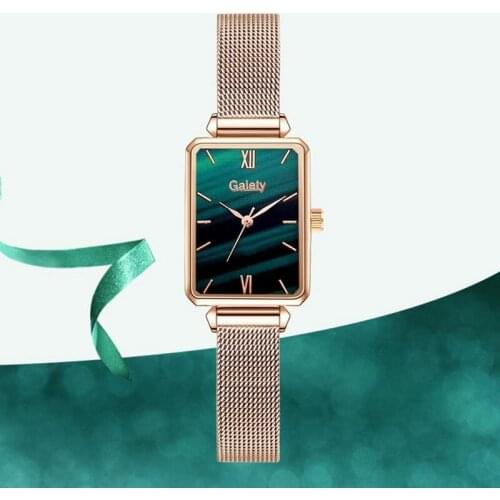 100pcs/Lot Popular Magnetic Watch Women Classic Lazy Lady Square Dial Mesh Watches Elegant Ladies Roman Numerals Wristwatch