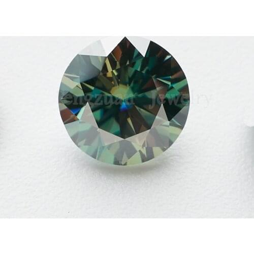 Wholesale Price Green Blue Moissanites Diamonds 6.5mm 8mm Round Shape Moissanite with Certificate Excellent Cut Synthetic Gems