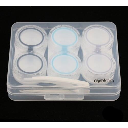 3pcs Contact Lens Boxes Travel Case Remover Stick Tweezers Kit