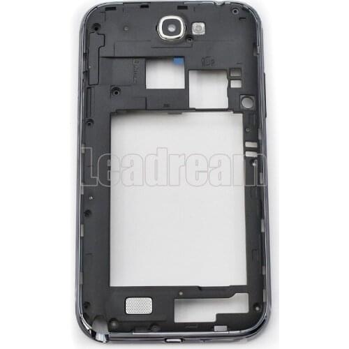50pcs/lot DHL Middle Frame Housing Bezel For Samsung Galaxy Note 2 N7100 Middle Plate Rear Housing Frame with Camera lens Cover
