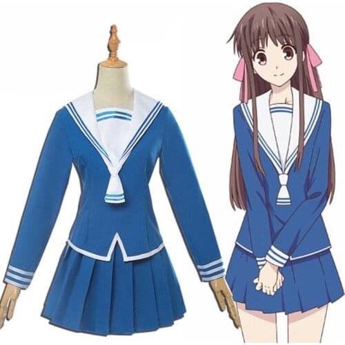 Anime Fruits Basket (2019) Cosplay Costumes Tooru Honda Cosplay Costume Halloween Party Women JK School Uniform Cosplay Dress
