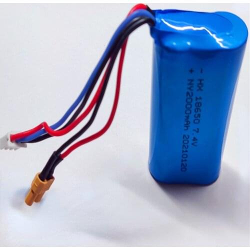 FREE SHIPPING 7.4V 2000mAh Li-thium Ion Battery for Huina 1580/1582/1583/1594 RC 1/14 Construction Toy Trucks