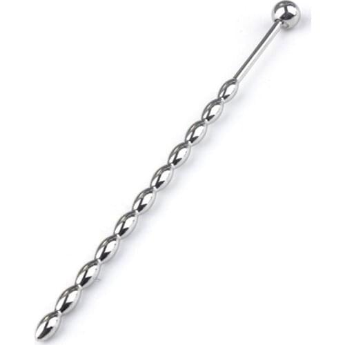 Multi Beads Stainless Steel Stimulate Urethral Sounding Plug for Men Beginner 15cm