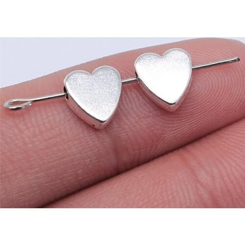 20pcs 8x8mm Antique Silver Plated Heart Beads For Jewelry Making DIY Jewelry Findings