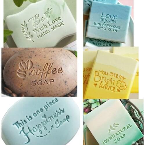 Flower Letter Plants Letter DIY Soap Stamp Resin Acrylic Handmade Seal Organic Natural Soap Making Tools Chapters 50 x 30 mm