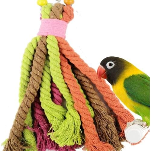 Bird Toys Parrot Toys Cotton Rope Pull Toy Cotton String Bite Bird Toy Pet Bird Supplies Vogel Speelgoed parrot toys