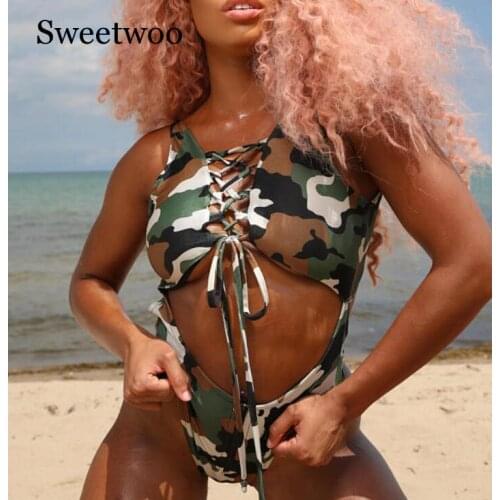 Camouflage Gym Outfit Fitness Women Jumpsuit Zipper Front Sexy Deep V Exercise Clothes Yoga Girl Ensemble Jogging Gym Wear Femme