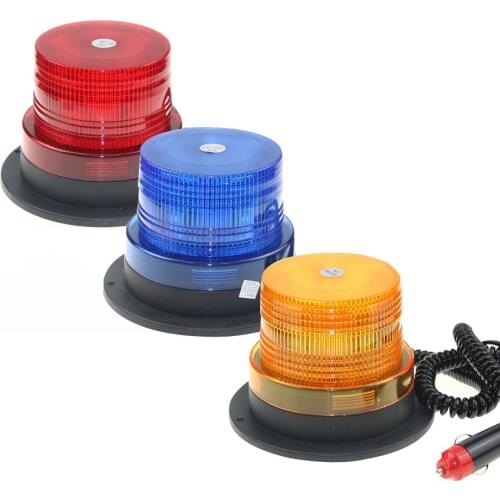 12/24V Red Blue Yellow Car Vehicle LED Flashing Warning light Police Strobe Lamp Beacon Magnetic Mounted led Emergency Lighting