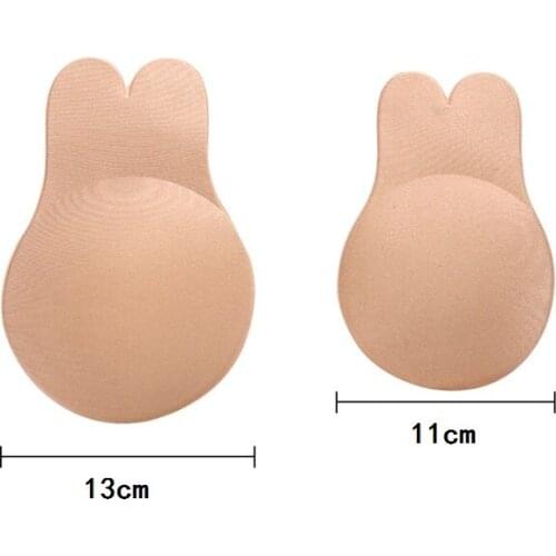 Reusable Women Breasts Rabbit ear Lift Nipple Cover Invisible Adhesive Strapless Backless Stick on Bra Silicone Breast Stickers