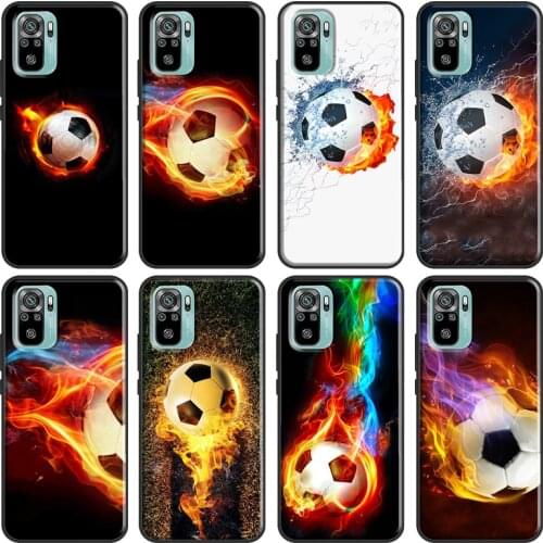 Fire Football Soccer ball Soft Case For Redmi 9A 8A 7A 6A 9 9C Cover For Xiaomi Redmi Note 9 10 Pro 8 7 6 8T 9S K40
