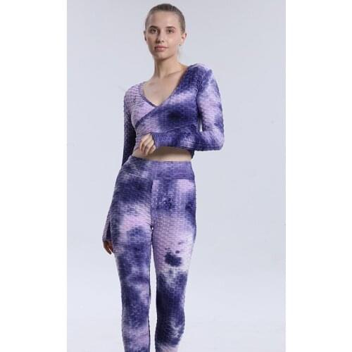 2021 New Seamless Womens Tracksuit High Waist Yoga Pants Fitness Suit Gym Outfit Sports Leggings Yoga Sets Women Gym Clothes